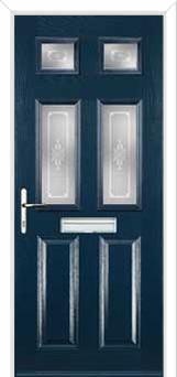 2 Panel 4 Square Staxton Composite Front Door in Dark Blue