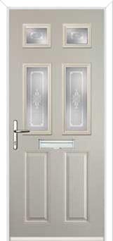 2 Panel 4 Square Staxton Composite Front Door in Cream