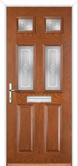 2 Panel 4 Square Staxton Composite Front Door in Oak