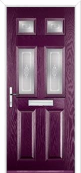2 Panel 4 Square Staxton Composite Front Door in Purple Violet
