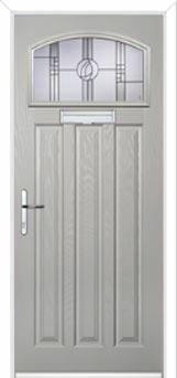 3 Panel 1 Square Caledonian Rose Composite Door in Agate Grey