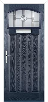 3 Panel 1 Square Caledonian Rose Composite Door in Blue