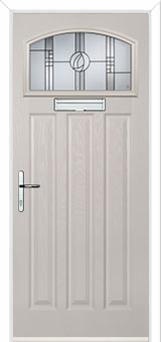 3 Panel 1 Square Caledonian Rose Composite Door in Cream