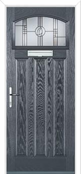 3 Panel 1 Square Caledonian Rose Composite Door in Anthracite Grey