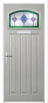 3 Panel 1 Square Dorchester Composite Door in Agate Grey
