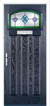3 Panel 1 Square Dorchester Composite Door in Blue
