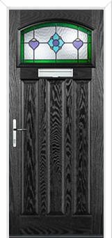 3 Panel 1 Square Dorchester Composite Door in Black