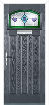 3 Panel 1 Square Dorchester Composite Door in Anthracite Grey