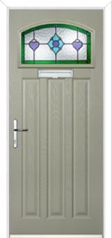 3 Panel 1 Square Dorchester Composite Door in Pebble Grey