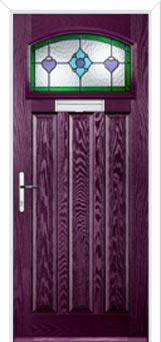 3 Panel 1 Square Dorchester Composite Door in Purple Violet