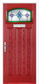 3 Panel 1 Square Dorchester Composite Door in Red
