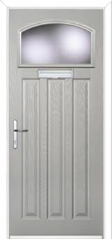3 Panel 1 Square Glazed Composite Door in Agate Grey