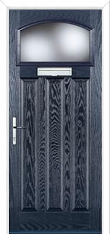3 Panel 1 Square Glazed Composite Door in Blue