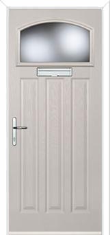 3 Panel 1 Square Glazed Composite Door in Cream