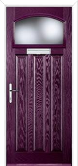 3 Panel 1 Square Glazed Composite Door in Purple Violet