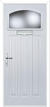 3 Panel 1 Square Glazed Composite Door in White