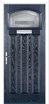 3 Panel 1 Square Havana Composite Door in Blue