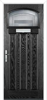 3 Panel 1 Square Havana Composite Door in Black