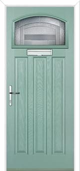3 Panel 1 Square Havana Composite Door in Chartwell Green