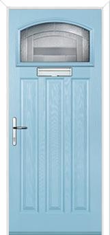 3 Panel 1 Square Havana Composite Door in Duck Egg Blue