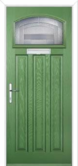 3 Panel 1 Square Havana Composite Door in Fern Green