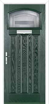 3 Panel 1 Square Havana Composite Door in Green