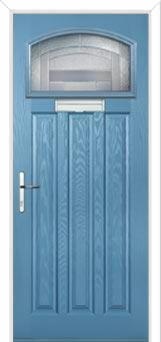 3 Panel 1 Square Havana Composite Door in Pastel Blue