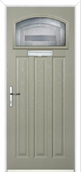 3 Panel 1 Square Havana Composite Door in Pebble Grey
