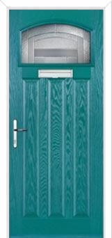 3 Panel 1 Square Havana Composite Door in Turquoise Blue