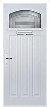 3 Panel 1 Square Havana Composite Door in White