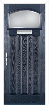 3 Panel 1 Square Kensington Composite Door in Blue