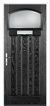 3 Panel 1 Square Kensington Composite Door in Black