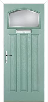 3 Panel 1 Square Kensington Composite Door in Chartwell Green