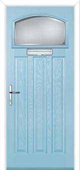 3 Panel 1 Square Kensington Composite Door in Duck Egg Blue
