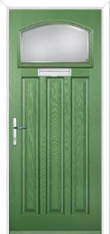 3 Panel 1 Square Kensington Composite Door in Fern Green