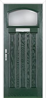 3 Panel 1 Square Kensington Composite Door in Green