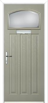 3 Panel 1 Square Kensington Composite Door in Pebble Grey