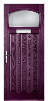 3 Panel 1 Square Kensington Composite Door in Purple Violet