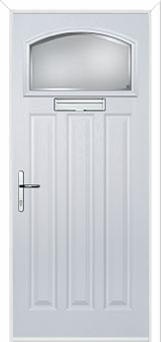 3 Panel 1 Square Kensington Composite Door in White