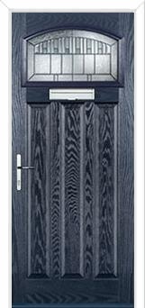 3 Panel 1 Square Prairie Composite Door in Blue