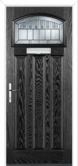 3 Panel 1 Square Prairie Composite Door in Black