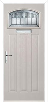 3 Panel 1 Square Prairie Composite Door in Cream