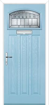 3 Panel 1 Square Prairie Composite Door in Duck Egg Blue
