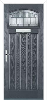 3 Panel 1 Square Prairie Composite Door in Anthracite Grey