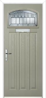 3 Panel 1 Square Prairie Composite Door in Pebble Grey