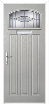 3 Panel 1 Square Reflection Composite Door in Agate Grey