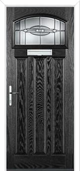 3 Panel 1 Square Reflection Composite Door in Black