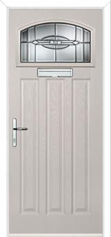 3 Panel 1 Square Reflection Composite Door in Cream