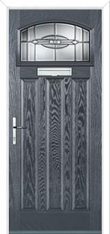 3 Panel 1 Square Reflection Composite Door in Anthracite Grey