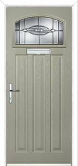 3 Panel 1 Square Reflection Composite Door in Pebble Grey